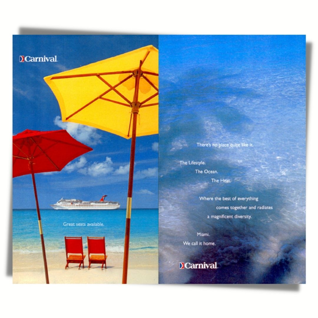 Copywriting for wall mural advertisement of Carnival Cruises