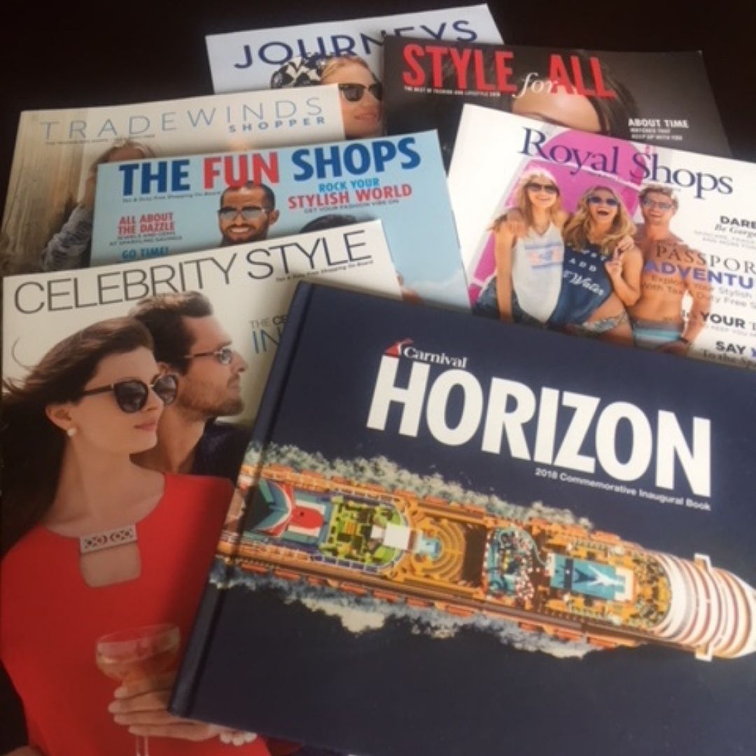Copywriting for Onboard retail magazines and Inauguration book for Carnival Horizon